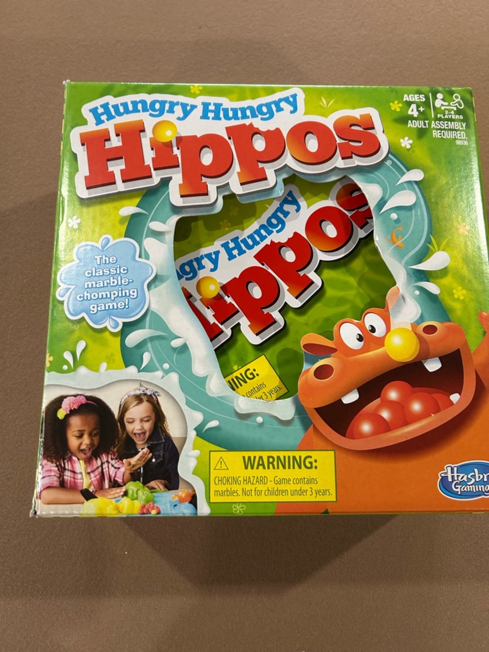 Hasbro Hungry Hungry Hippos Game - Green, Orange & Red